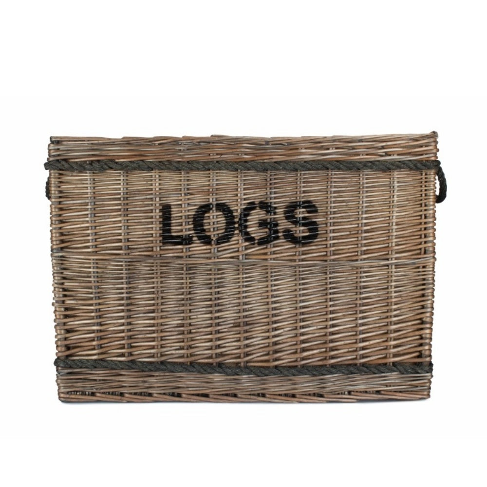 Jumbo Rope Handle Wicker Log Basket-2