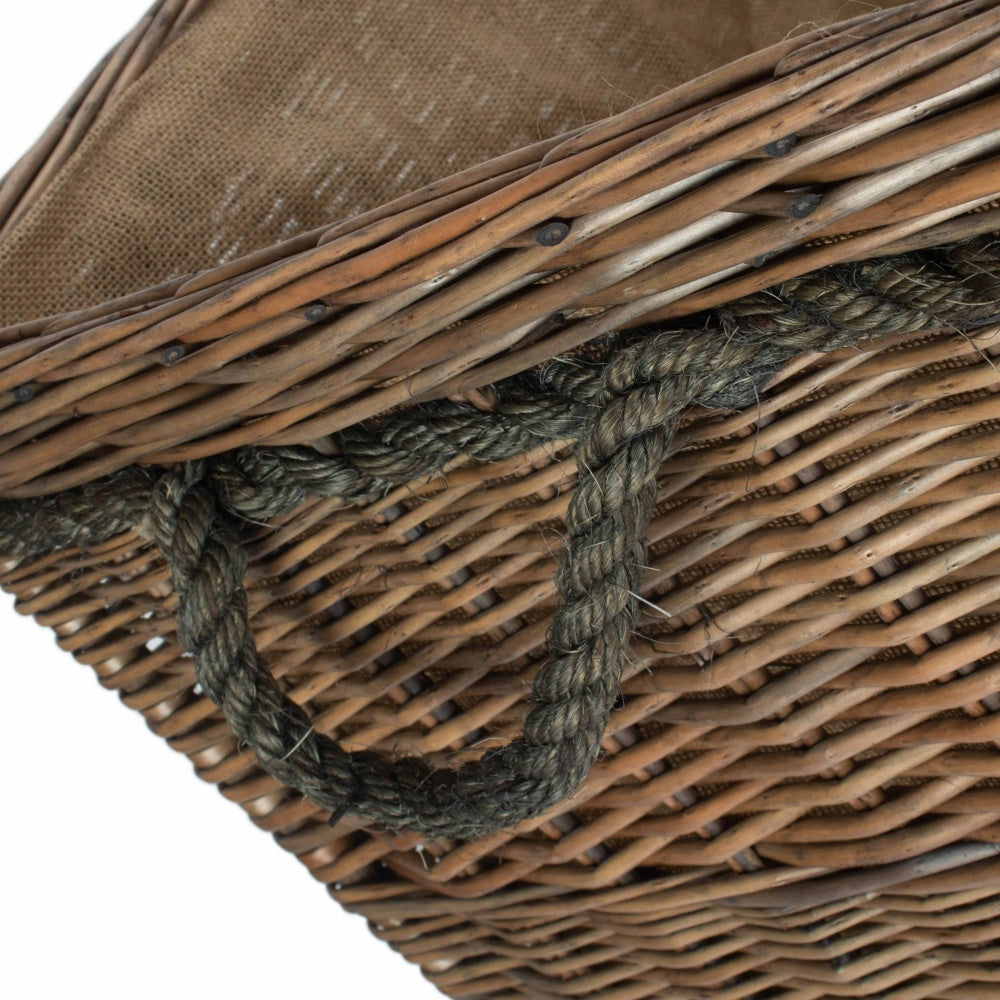 Jumbo Rope Handle Wicker Log Basket-3
